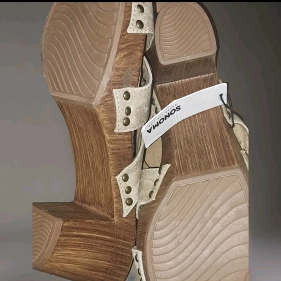 Sonoma Sneeva Taupe Size 11M Sandals Faux Leather Block Heel Mule NWT SB5#15 - Picture 5 of 5
